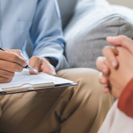 Psychology,,Depression.,Sad,Asian,Young,Woman,Consultation,With,Psychologist,While